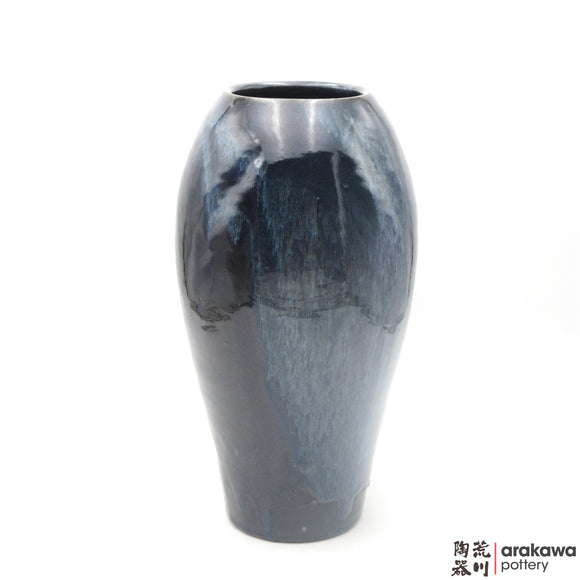 Handmade Ceramic Ikebana Container: Vase, Navy and Flambe glaze - 1127 - 079 made by Thomas Arakawa and Kathy Lee-Arakawa at Arakawa Pottery