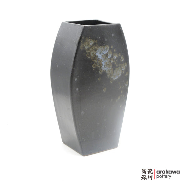 Handmade Ceramic Ikebana Container: 4 sides vase, Black and Chun glaze - 1127 - 081 made by Thomas Arakawa and Kathy Lee-Arakawa at Arakawa Pottery