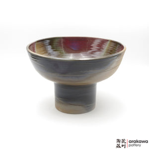 Handmade Ceramic Ikebana Container: Fusako Bowl Compote, Peacock glaze - 1127-083 made by Thomas Arakawa and Kathy Lee-Arakawa at Arakawa Pottery