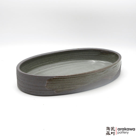 Handmade Ceramic Ikebana Container: Oval Suiban, Clear Drip glaze - 1127 - 092 made by Thomas Arakawa and Kathy Lee-Arakawa at Arakawa Pottery