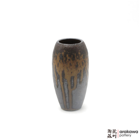 Handmade Ceramic Ikebana Container: Mini Vase (M) , Wood Ash glaze - 1127 - 140 made by Thomas Arakawa and Kathy Lee-Arakawa at Arakawa Pottery