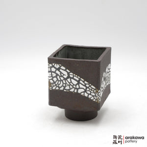 Handmade Ikebana Container - 4” Cube Compote - 1208-062 made by Thomas Arakawa and Kathy Lee-Arakawa at Arakawa Pottery