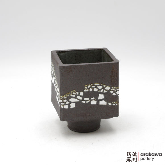 Handmade Ikebana Container - 4” Cube Compote - 1208-063 made by Thomas Arakawa and Kathy Lee-Arakawa at Arakawa Pottery
