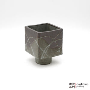 Handmade Ikebana Container - 4” Cube Compote - 1208-066 made by Thomas Arakawa and Kathy Lee-Arakawa at Arakawa Pottery