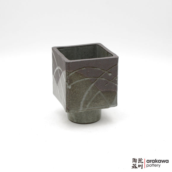 Handmade Ikebana Container - 4” Cube Compote - 1208-067 made by Thomas Arakawa and Kathy Lee-Arakawa at Arakawa Pottery