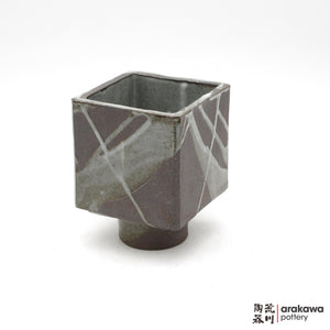 Handmade Ikebana Container - 4” Cube Compote - 1208-241 made by Thomas Arakawa and Kathy Lee-Arakawa at Arakawa Pottery