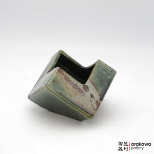 Handmade Ikebana Container Cube 4” 1228-095 made by Thomas Arakawa and Kathy Lee-Arakawa at Arakawa Pottery