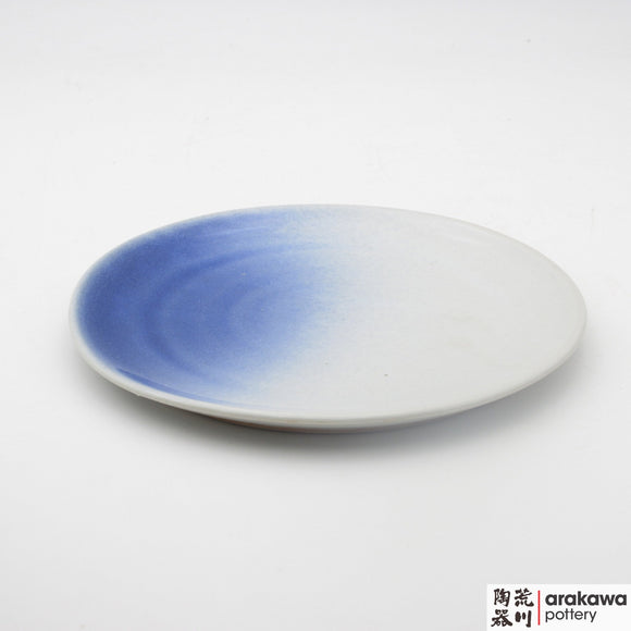 Handmade Ceramic Dinnerware: Round Platter (S), White and Blue Mist Glaze - 1224 - 003 made by Thomas Arakawa and Kathy Lee-Arakawa at Arakawa Pottery