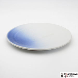 Handmade Ceramic Dinnerware: Round Platter (S), White and Blue Mist Glaze - 1224 - 004 made by Thomas Arakawa and Kathy Lee-Arakawa at Arakawa Pottery