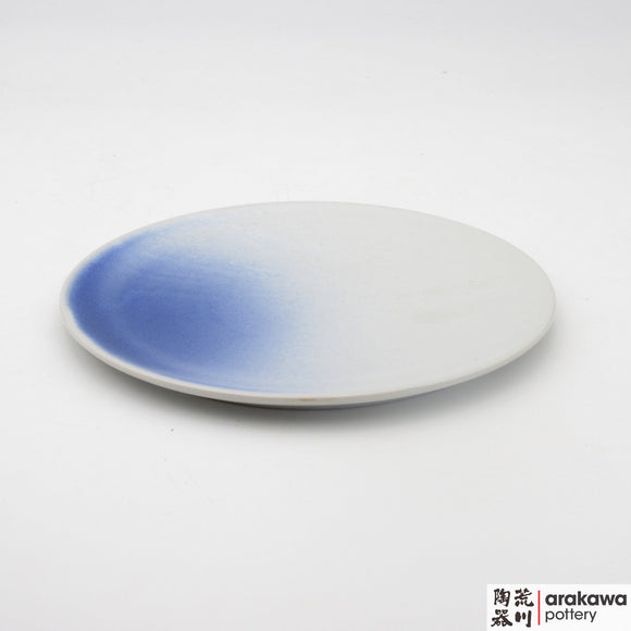 Handmade Ceramic Dinnerware: Round Platter (S), White and Blue Mist Glaze - 1224 - 005 made by Thomas Arakawa and Kathy Lee-Arakawa at Arakawa Pottery