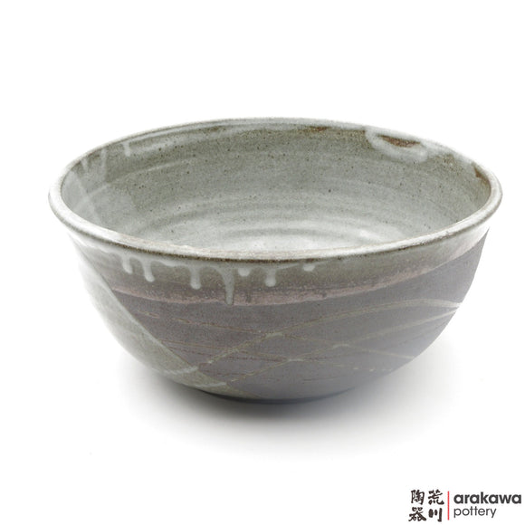 Handmade Ceramic Dinnerware: Serving Bowl (L), Clear Swish Glaze - 1224 - 032 made by Thomas Arakawa and Kathy Lee-Arakawa at Arakawa Pottery