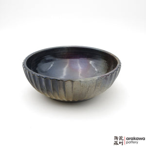 Handmade Ceramic Dinnerware: Fluted Bowl (L), Peacock Glaze - 1224 - 039 made by Thomas Arakawa and Kathy Lee-Arakawa at Arakawa Pottery