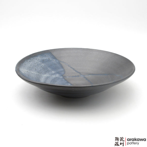 Handmade Ceramic Dinnerware: Ido Bowl (L), Black & Blue Swish Glaze - 1224 - 051 made by Thomas Arakawa and Kathy Lee-Arakawa at Arakawa Pottery