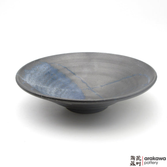 Handmade Ceramic Dinnerware: Ido Bowl (L), Black & Blue Swish Glaze - 1224 - 052 made by Thomas Arakawa and Kathy Lee-Arakawa at Arakawa Pottery