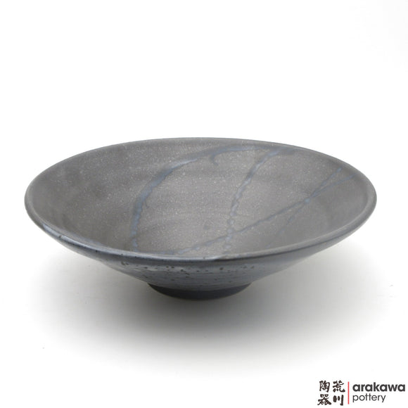 Handmade Ceramic Dinnerware: Ido Bowl (L), Black & Blue Swish Glaze - 1224 - 053 made by Thomas Arakawa and Kathy Lee-Arakawa at Arakawa Pottery