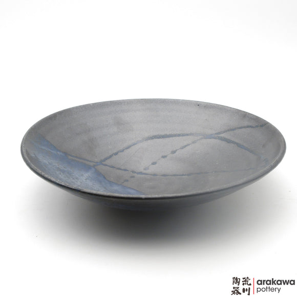 Handmade Ceramic Dinnerware: Ido Bowl (L), Black & Blue Swish Glaze - 1224 - 054 made by Thomas Arakawa and Kathy Lee-Arakawa at Arakawa Pottery