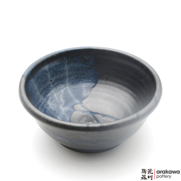 Handmade Ceramic Dinnerware: Ramen Bowl, Black & Blue Swish Glaze - 1224 - 061 made by Thomas Arakawa and Kathy Lee-Arakawa at Arakawa Pottery