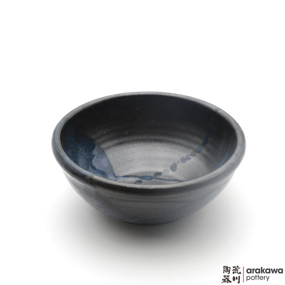 Handmade Ceramic Dinnerware: Ramen Bowl, Black & Blue Swish Glaze - 1224 - 062 made by Thomas Arakawa and Kathy Lee-Arakawa at Arakawa Pottery