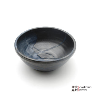 Handmade Ceramic Dinnerware: Ramen Bowl, Black & Blue Swish Glaze - 1224 - 063 made by Thomas Arakawa and Kathy Lee-Arakawa at Arakawa Pottery