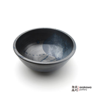 Handmade Ceramic Dinnerware: Ramen Bowl, Black & Blue Swish Glaze - 1224 - 064 made by Thomas Arakawa and Kathy Lee-Arakawa at Arakawa Pottery