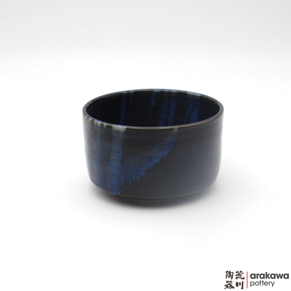 Handmade Ceramic Dinnerware: Tea Bowl, Navy and Flambe Glaze - 1224 - 093 made by Thomas Arakawa and Kathy Lee-Arakawa at Arakawa Pottery