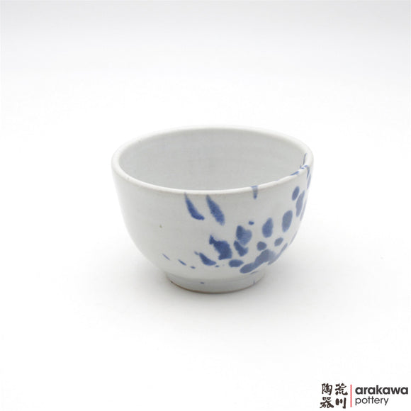 Handmade Ceramic Dinnerware: Rice Bowl , White and Blue Splash Glaze  glaze - 1224 - 106 made by Thomas Arakawa and Kathy Lee-Arakawa at Arakawa Pottery