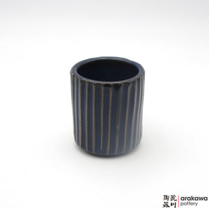 Handmade Ceramic Dinnerware: Fluted Cup, Navy and Flambe Glaze - 1224 - 122 made by Thomas Arakawa and Kathy Lee-Arakawa at Arakawa Pottery