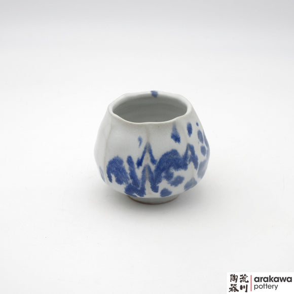 Handmade Ceramic Dinnerware: Tulip Cup, White and Blue Splash Glaze  glaze - 1224 - 127 made by Thomas Arakawa and Kathy Lee-Arakawa at Arakawa Pottery