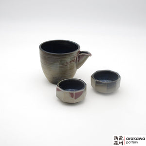 Handmade Ceramic Dinnerware: Sake Set, Clear Swish Glaze - 1224 - 133 made by Thomas Arakawa and Kathy Lee-Arakawa at Arakawa Pottery
