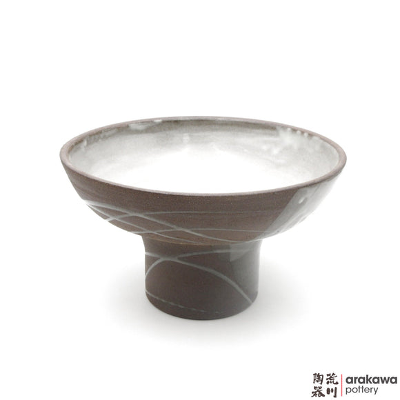 Handmade Ceramic Ikebana Container: Fusako Bowl, Clear Swish Glaze - 1224 - 152 made by Thomas Arakawa and Kathy Lee-Arakawa at Arakawa Pottery