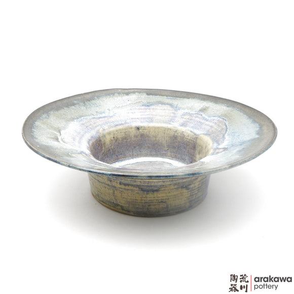 Handmade Ceramic Ikebana Container: Wide-Rim Suiban, Rutile Glaze - 1224 - 158 made by Thomas Arakawa and Kathy Lee-Arakawa at Arakawa Pottery