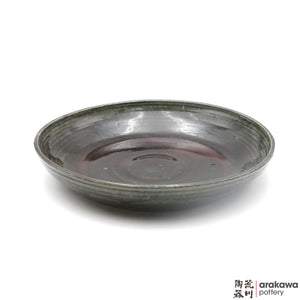 Handmade Ceramic Ikebana Container: Bowl Suiban, Green Ruster Glaze - 1224 - 164 made by Thomas Arakawa and Kathy Lee-Arakawa at Arakawa Pottery