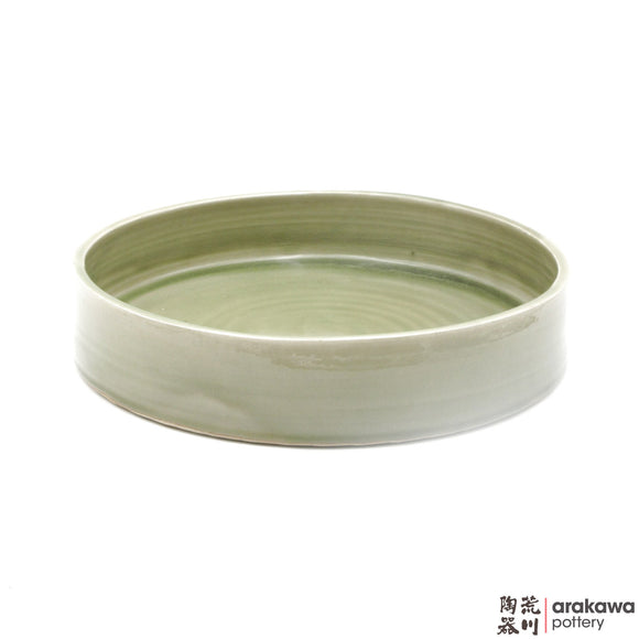 Handmade Ceramic Ikebana Container: Round Suiban, Celadon Glaze - 1224 - 169 made by Thomas Arakawa and Kathy Lee-Arakawa at Arakawa Pottery