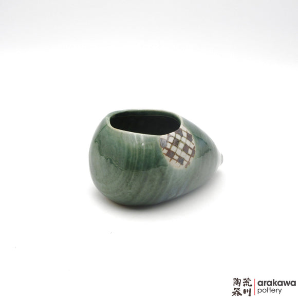 Handmade Ceramic Ikebana Container: Kiss Choco (S), Oribe Glaze - 1224 - 188 made by Thomas Arakawa and Kathy Lee-Arakawa at Arakawa Pottery