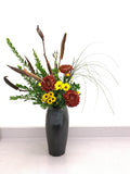 Handmade Ceramic Ikebana Container: vase (L) - Crackle Glaze - 0320-0094