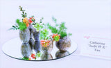 Handmade Ceramic Ikebana Container: Small Tall vase - Black and Blue Splash - 0320-0012